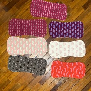 Kickee Pants Assorted Burp Cloths Set - Red, Purple, Pink, Cream, Brown